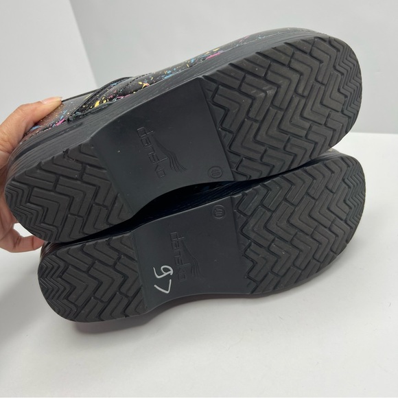 Dansko Black Color Splash Slip On Comfort Clog Mules Nurse Medical Shoes EU 40 - Picture 12 of 16